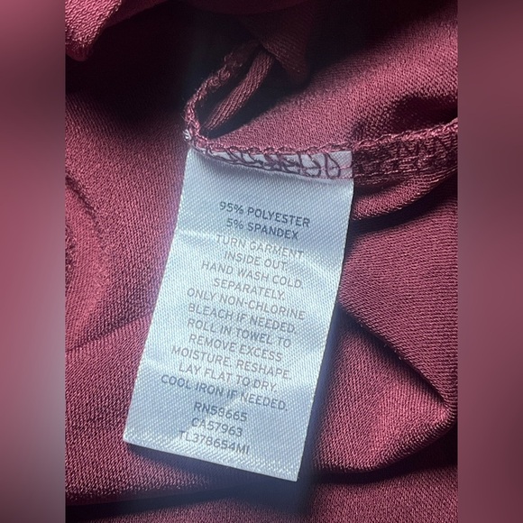 Leith Women's Maroon Red Ruched Long Sleeve Dress,V Neck,Size S, Great Condition - Picture 10 of 10